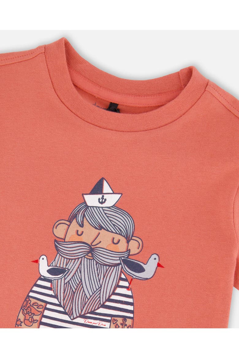 Organic Cotton Sailor Graphic Short Sleeve T-Shirt, Alternate, color, Brick