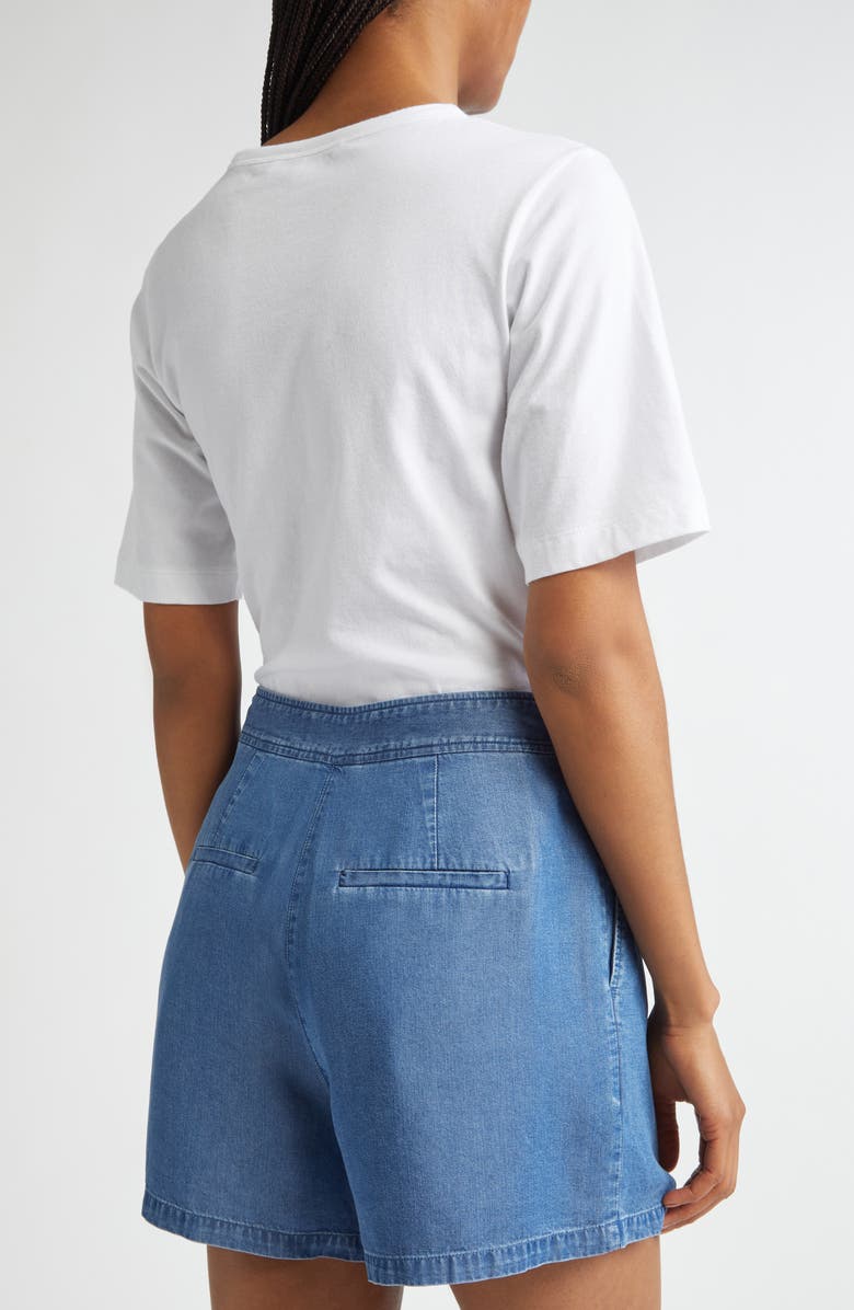 Derek Lam 10 Crosby Frederic Short Sleeve Ruched Cotton Top, Alternate, color, 