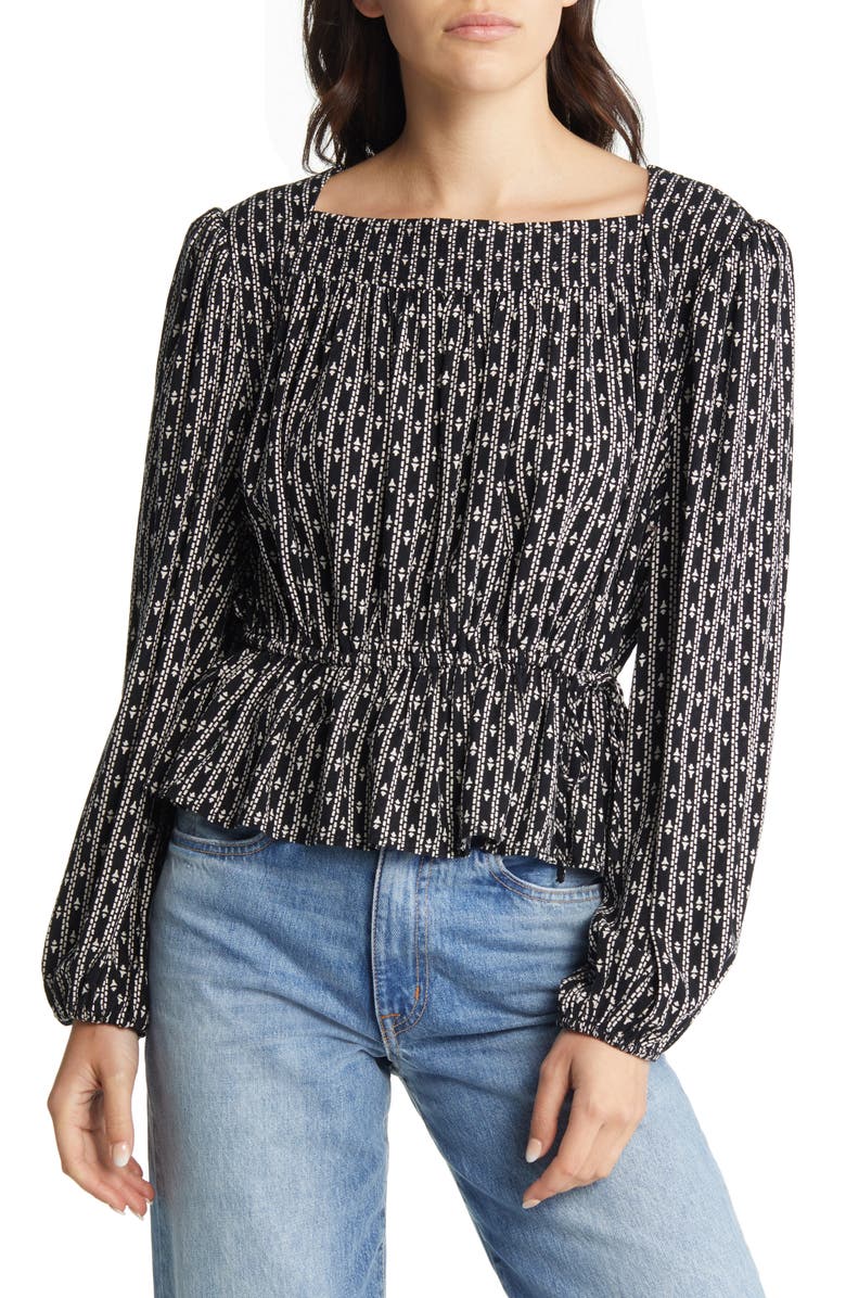 Treasure & Bond Long Sleeve Peplum Top, Main, color, 