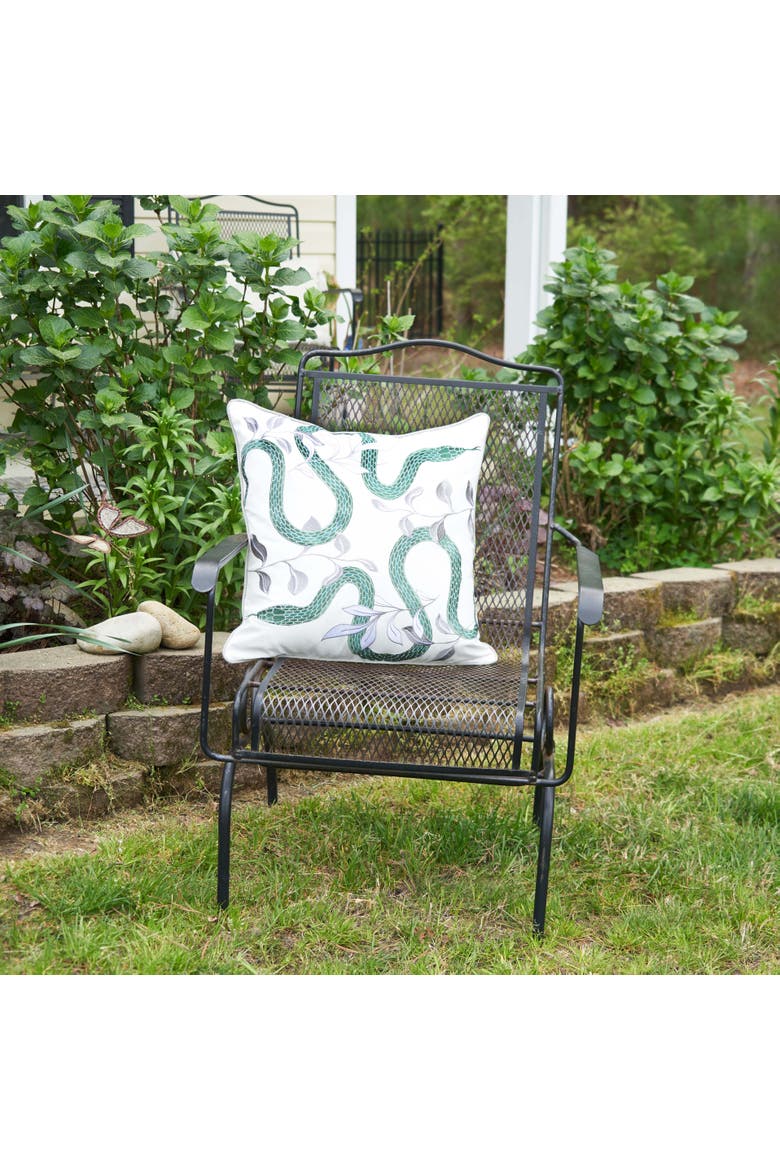 Modern Garden Snake Pillow, Alternate, color, Green