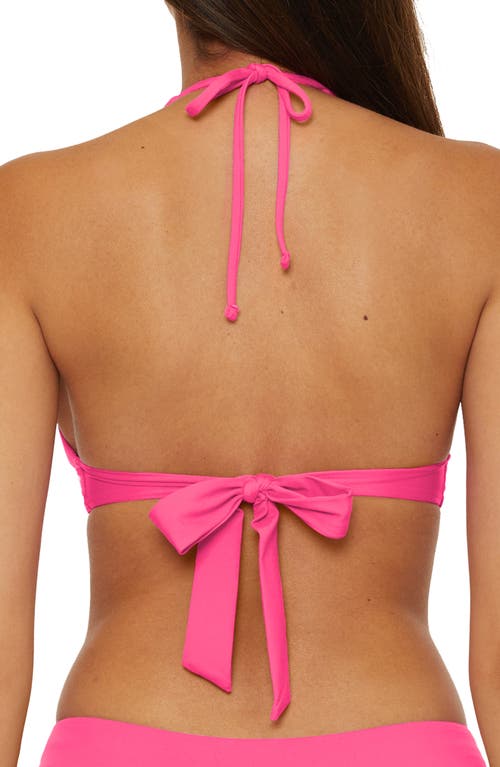 Becca Marble Canyon Ring Halter Bikini Top In Pink