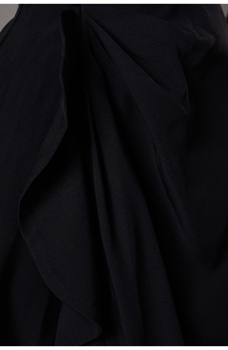 Coast Crepe Low Back Ruffle Dress, Alternate, color, Black