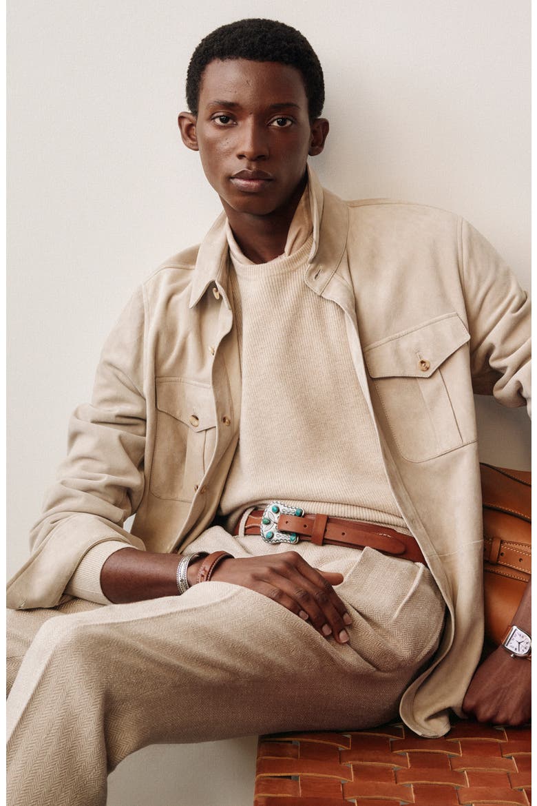 Barron Desert Fade Suede Shirt Jacket, Alternate, color, CLAY