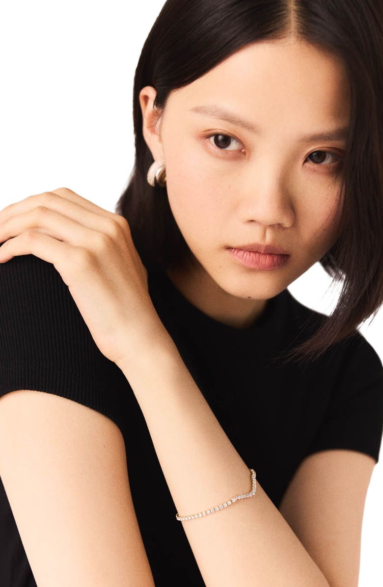 maje Cascade diamanté bracelet, Alternate, color, Gold