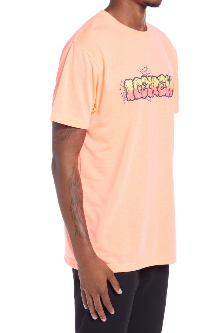 Ice Cream Airbrush Men's Graphic Tee, Alternate, color, NEON CORAL