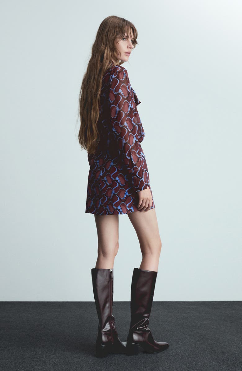 MANGO Chain Print Miniskirt, Alternate, color, 