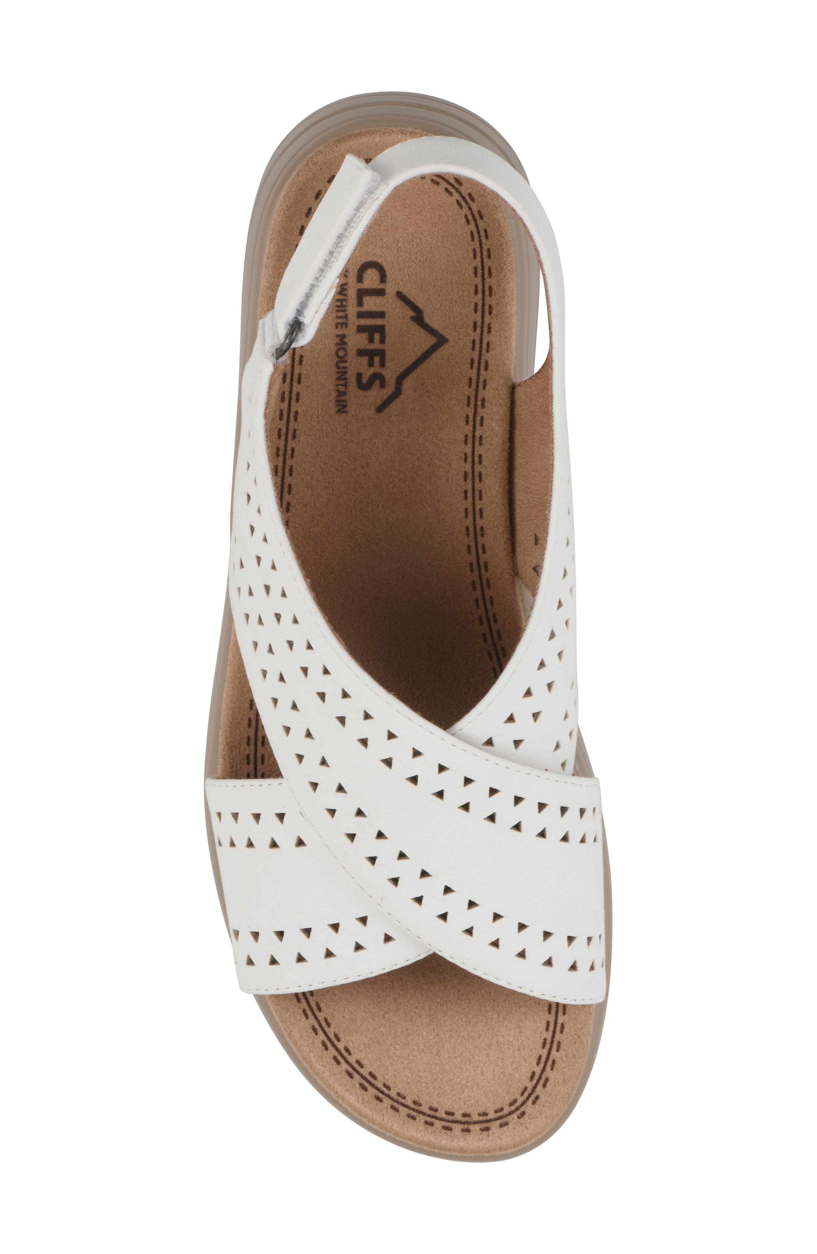 CLIFFS BY WHITE MOUNTAIN Haniya Flatform Sandal, Alternate, color, White/ Nubuck
