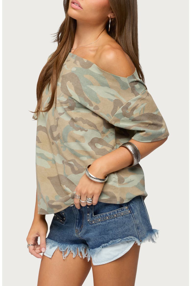 Miltah Camo Off-the-Shoulder Top, Alternate, color, SAGE