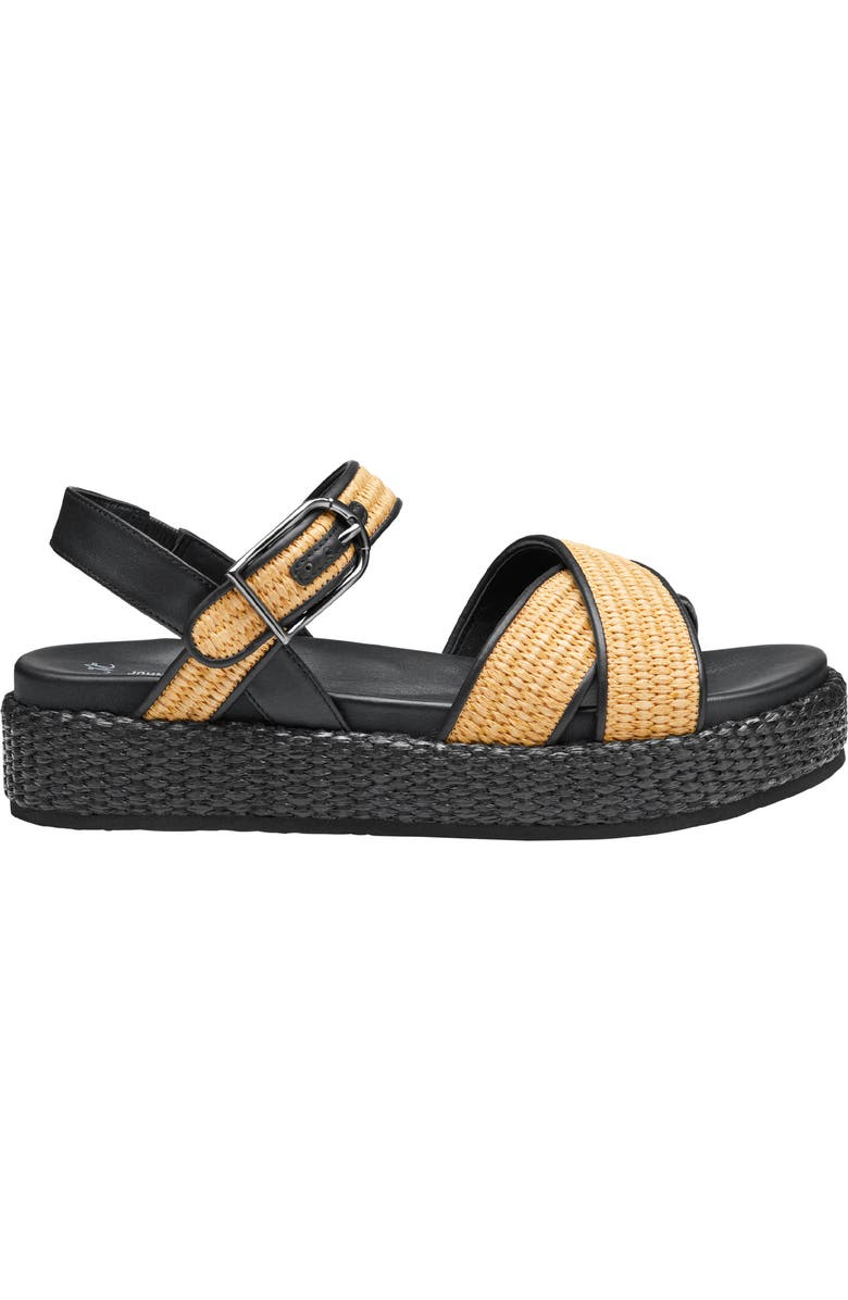 Johnston & Murphy Carli Ankle Strap Platform Sandal, Alternate, color, Black Nappa Leather