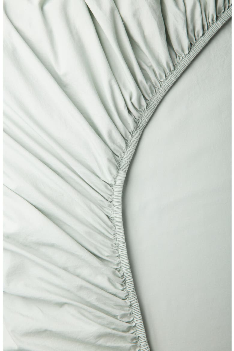 Organic Cotton Percale Fitted Sheet, Alternate, color, GREEN MIRROR