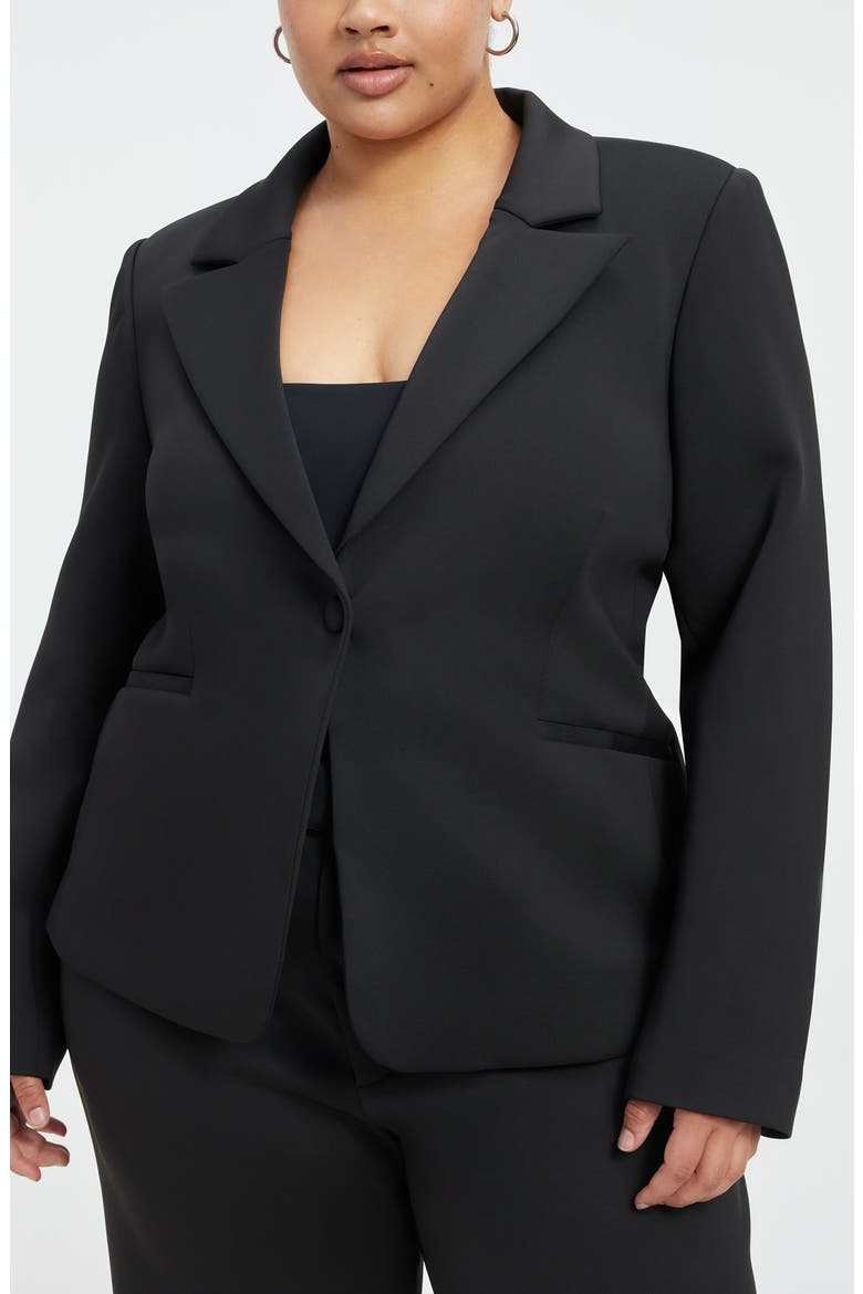 Classic Sculpted Scuba Knit Blazer, Alternate, color, BLACK001