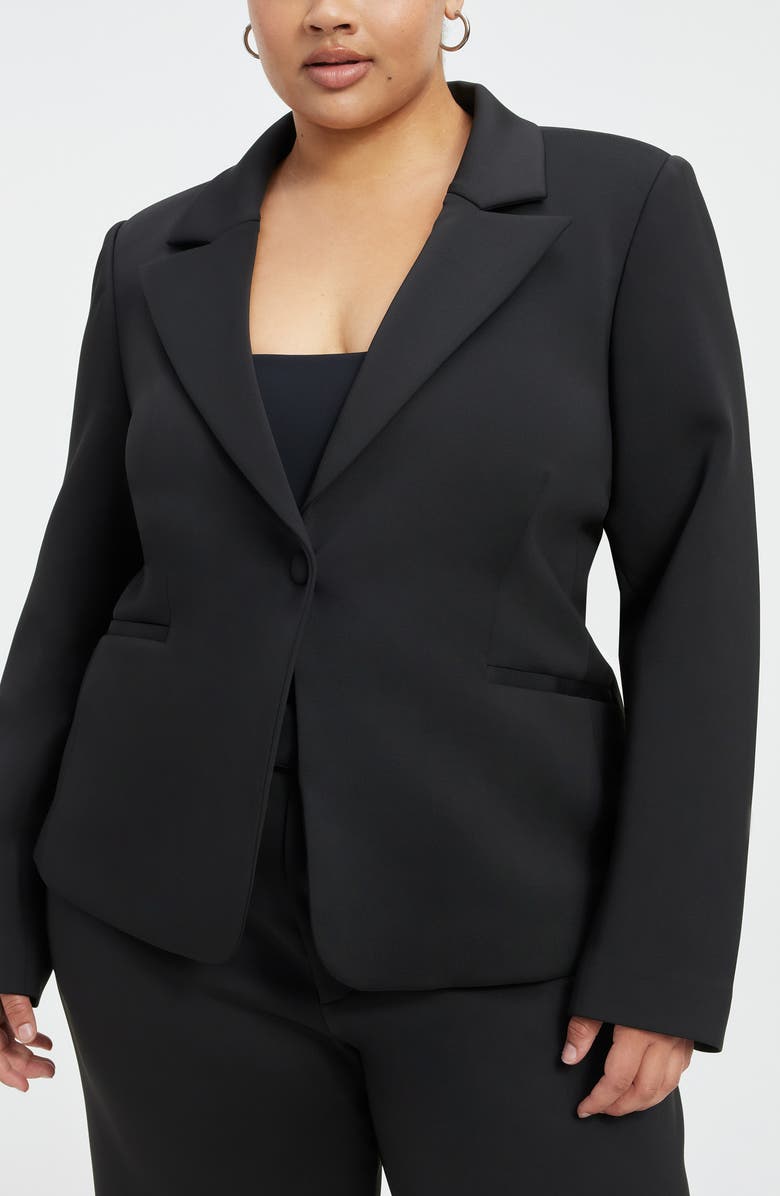 Good American Classic Sculpted Scuba Knit Blazer, Alternate, color,
