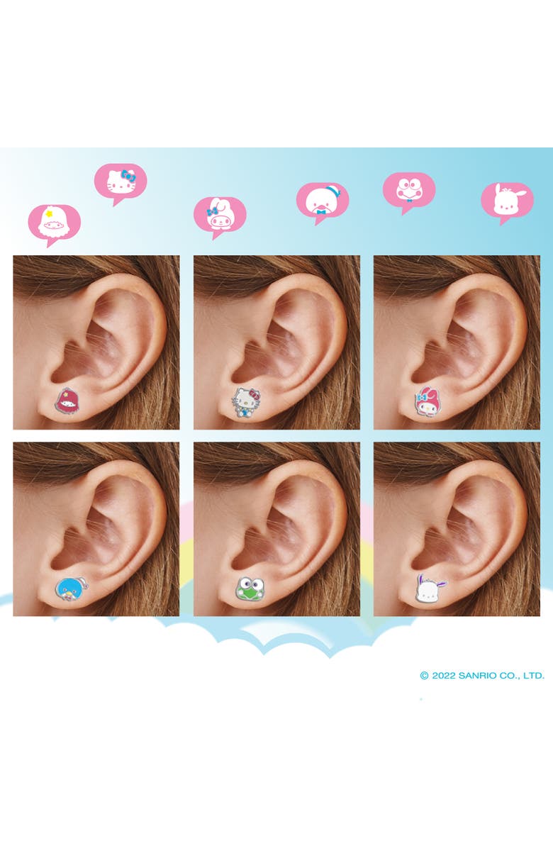 Hello Kitty and Friends Stud Earring Set - 12 Pairs, Alternate, color, Multicolor