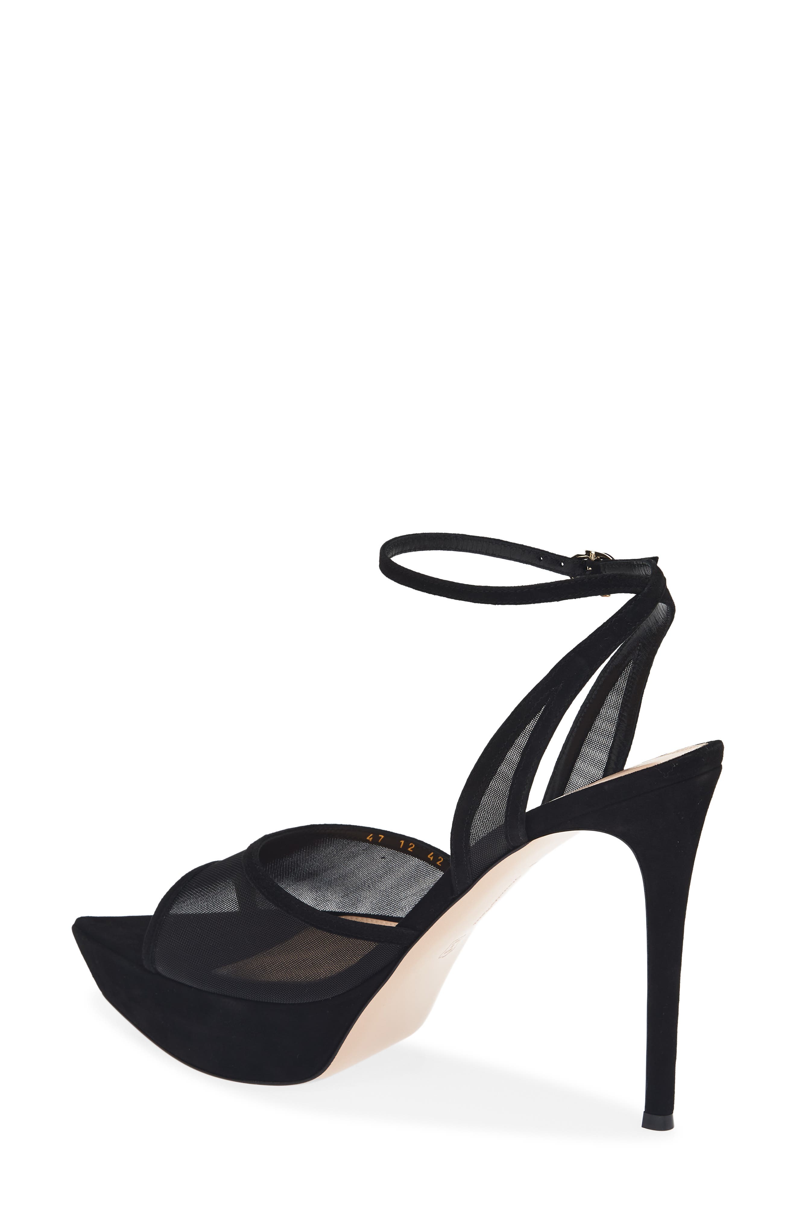 Dorotea Mesh Platform Sandal, Alternate, color, BLACK