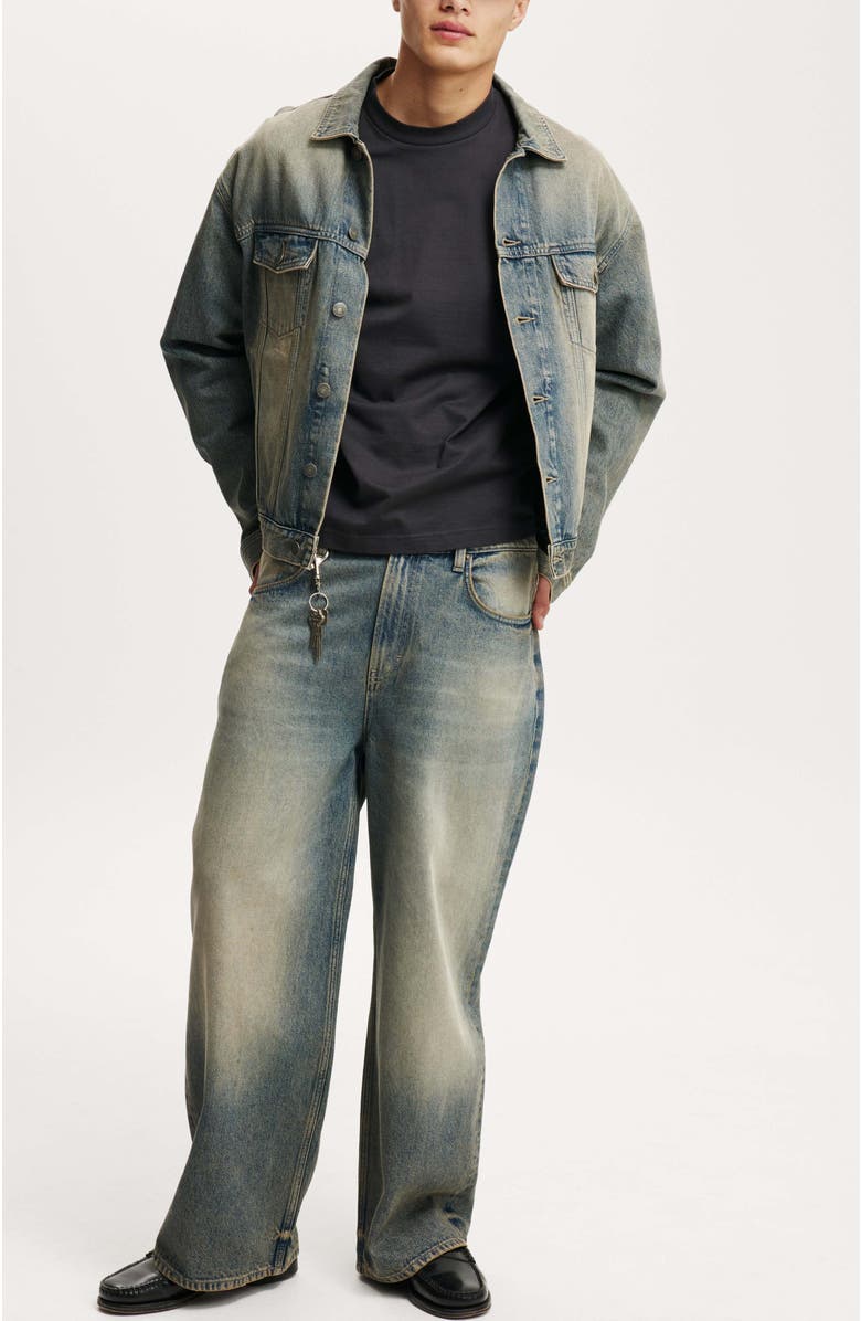 Cotton On Men's Cropped Fit T-Shirt, Alternate, color, Washed Black