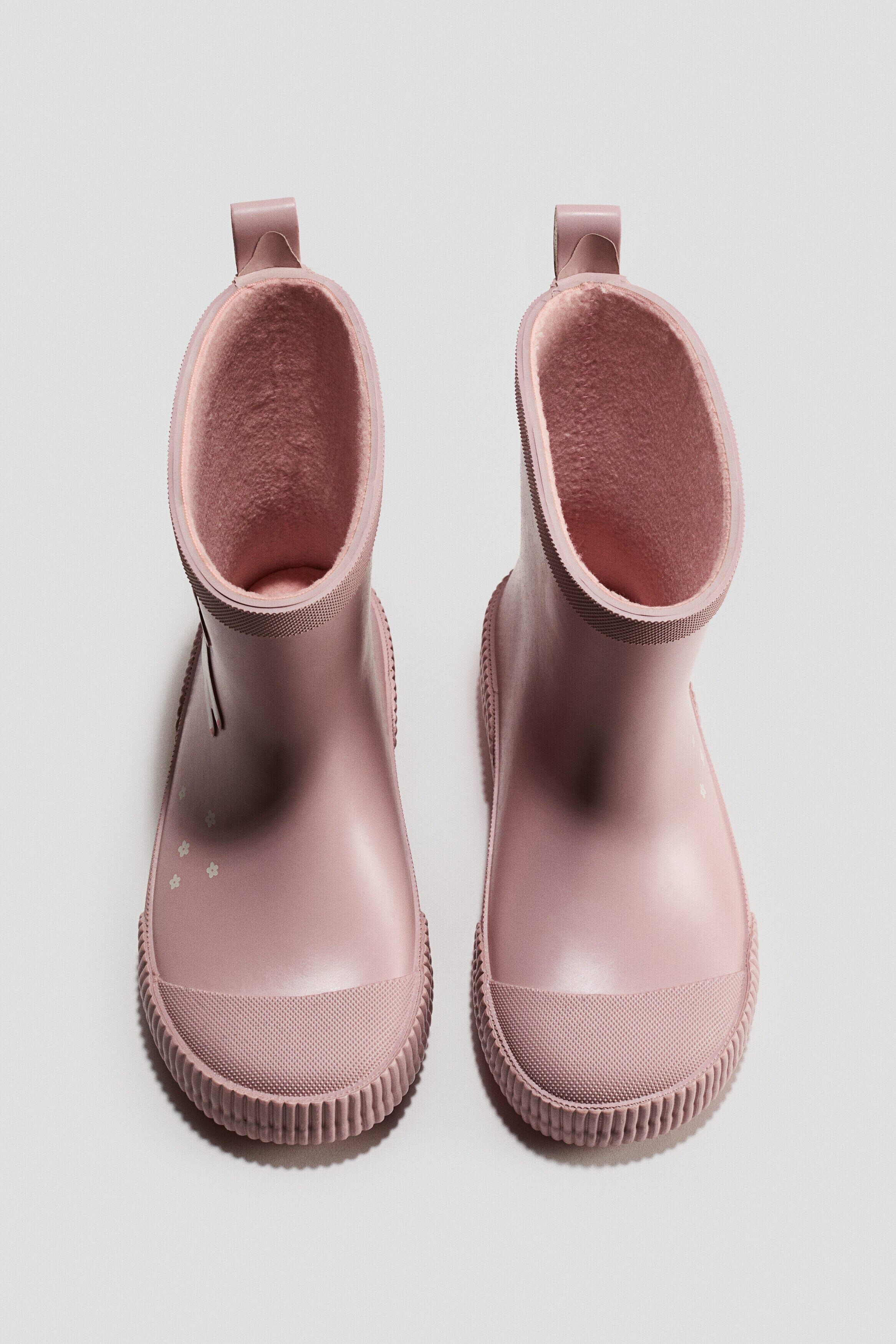 Fleece-lined Rubber Boots, Alternate, color, Light dusty pink/unicorn