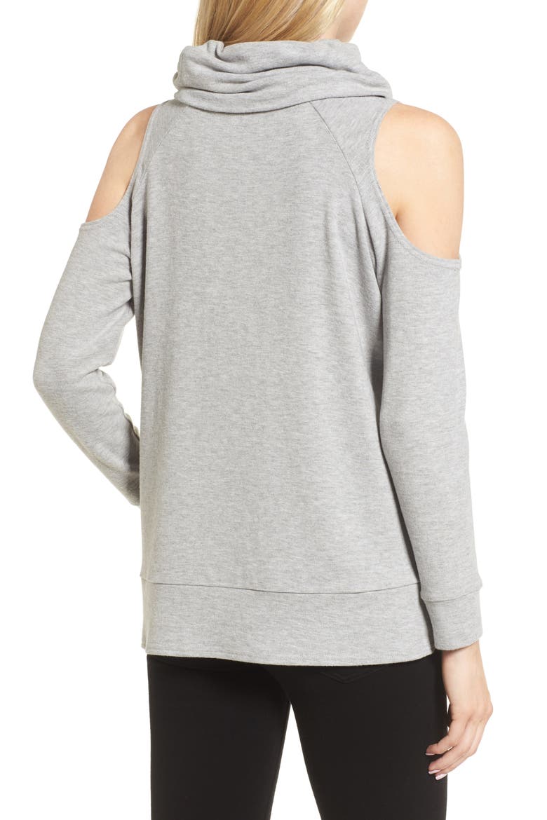 Malden Cold Shoulder Sweater, Alternate, color, MED HEATHER GREY