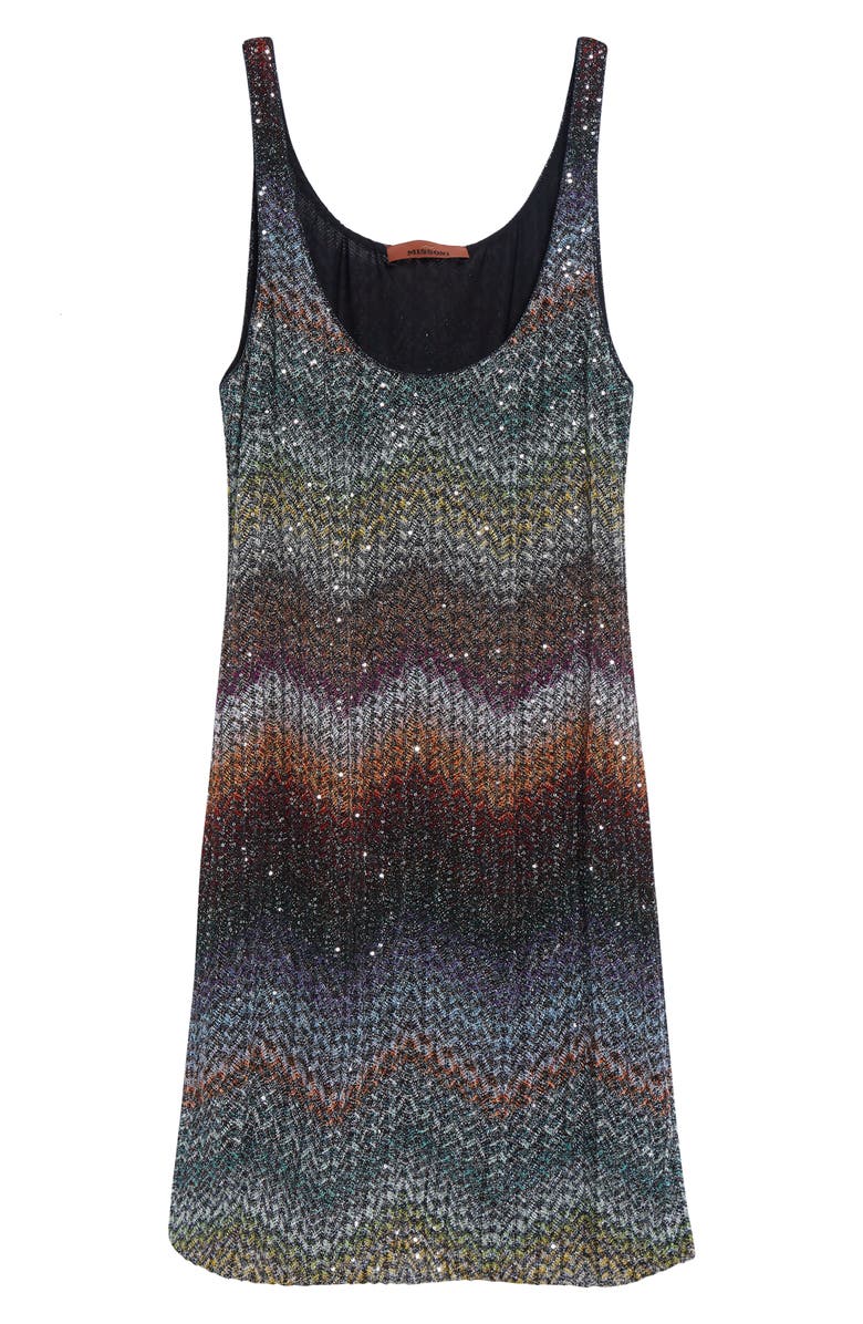 Missoni Zigzag Metallic Sequin Caperdoni Knit Minidress, Main, color, Multi Dark