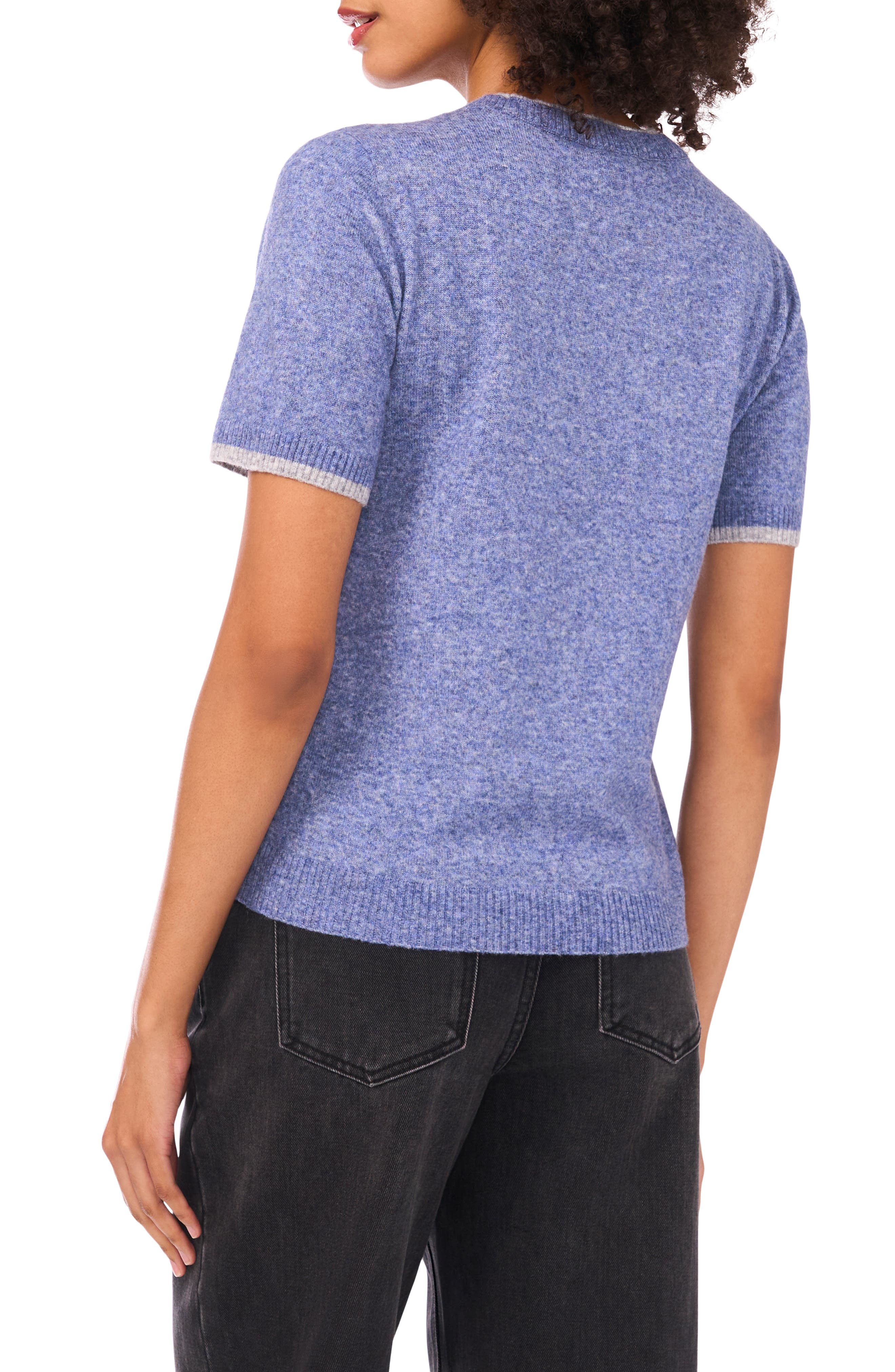 Double Crewneck Short Sleeve Sweater - image 4