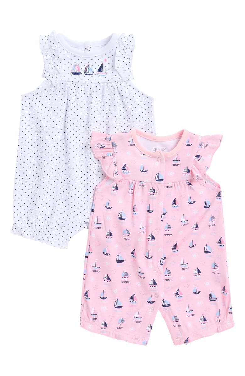 Little Me 2-Pack Sailboat Coverall, Main, color,