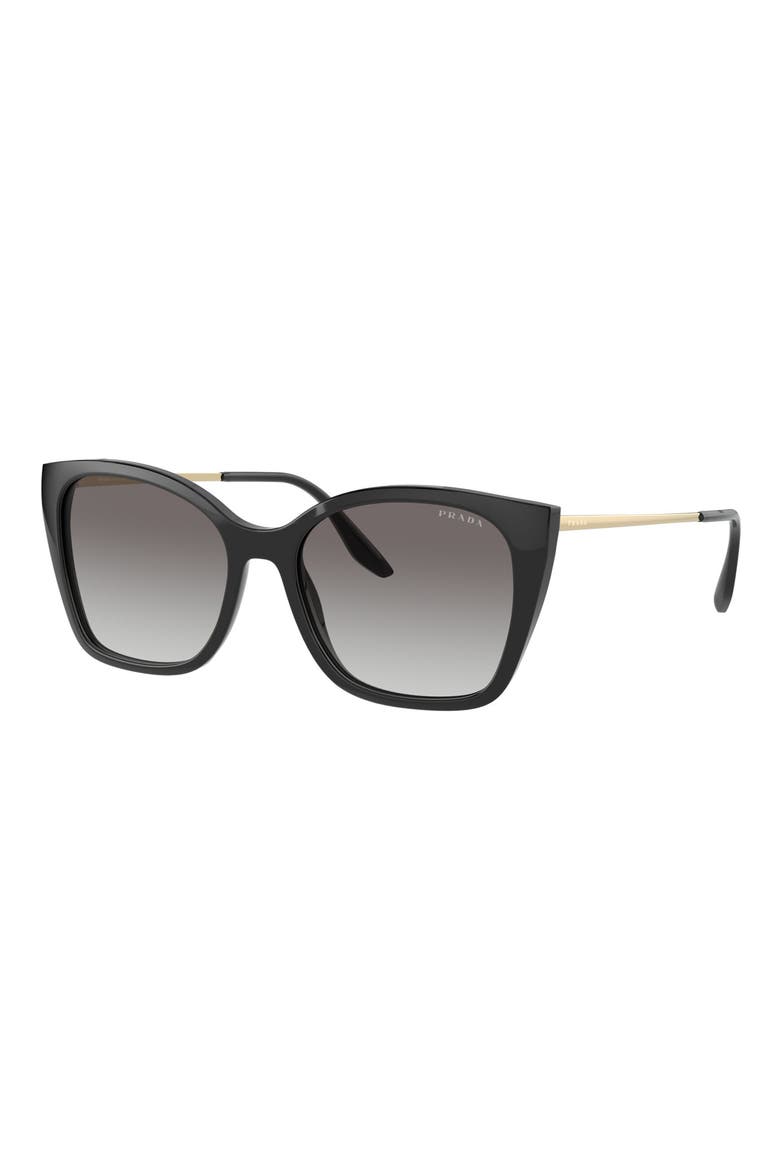 54mm Gradient Cat Eye Sunglasses, Alternate, color, BLACK