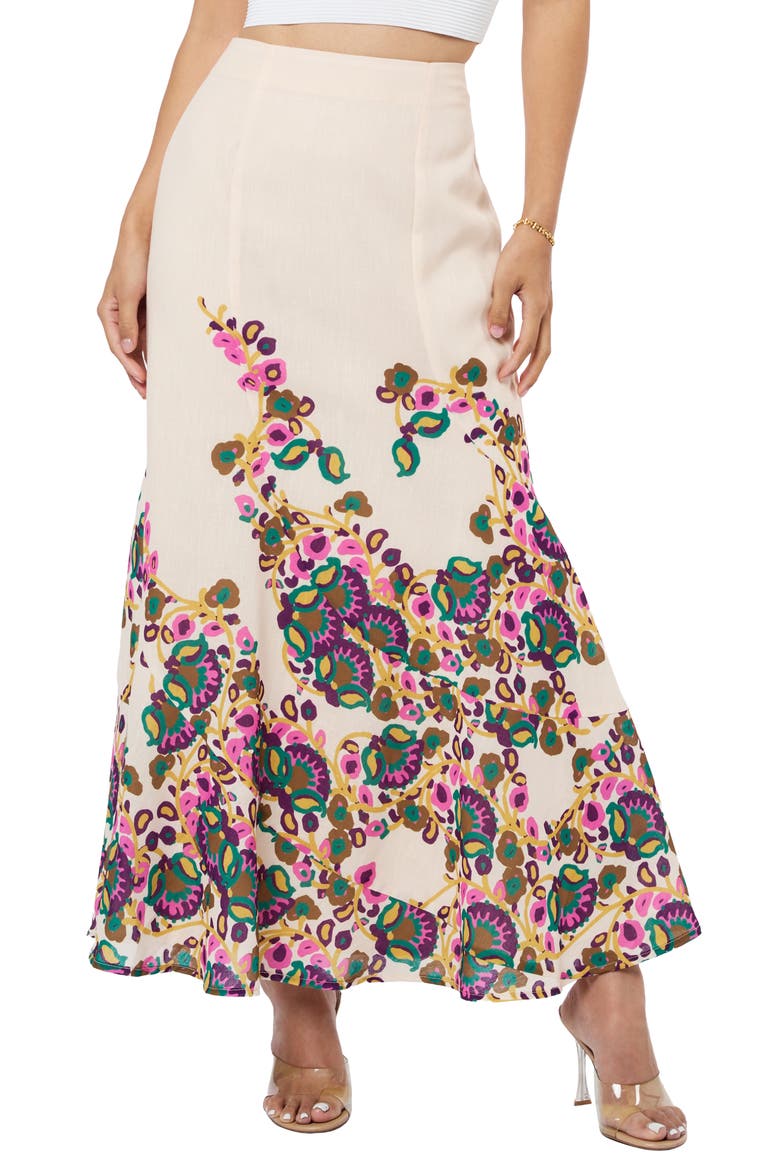 Riley Floral Maxi Skirt, Main, color, CREAM MULTI