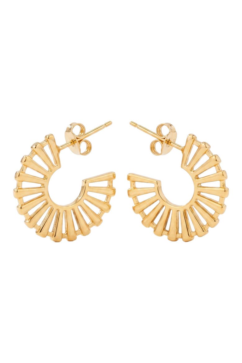 Samrita Fan Post Earrings, Alternate, color, Gold