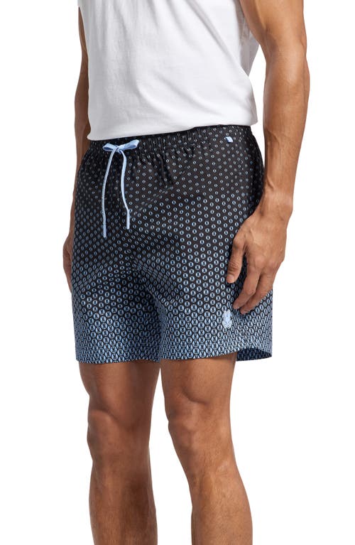 Psycho Bunny Bendigo Allover Print 5.75 Swim Trunks In Evening Blue