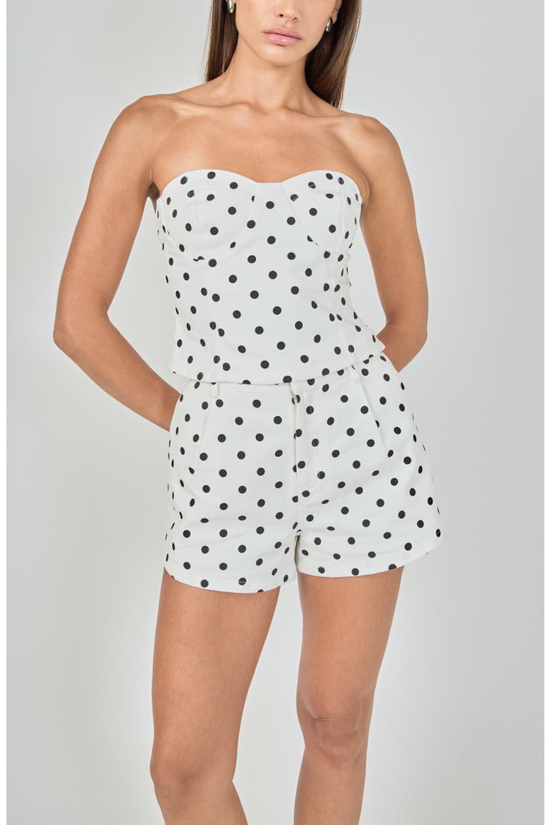 Polka Dot Shorts, Alternate, color, WHITE/ BLACK