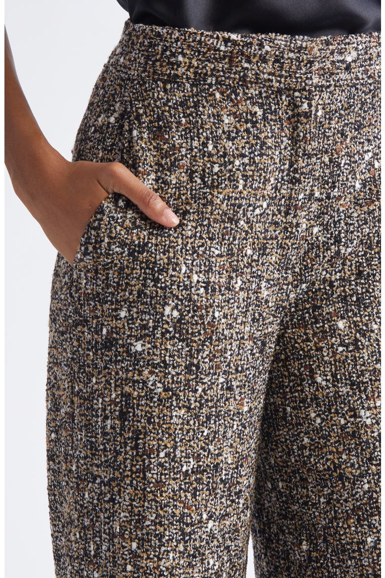 High Waist Bouclé Tweed Wide Leg Pants, Alternate, color, BLEM BLACK ECRU MULTI