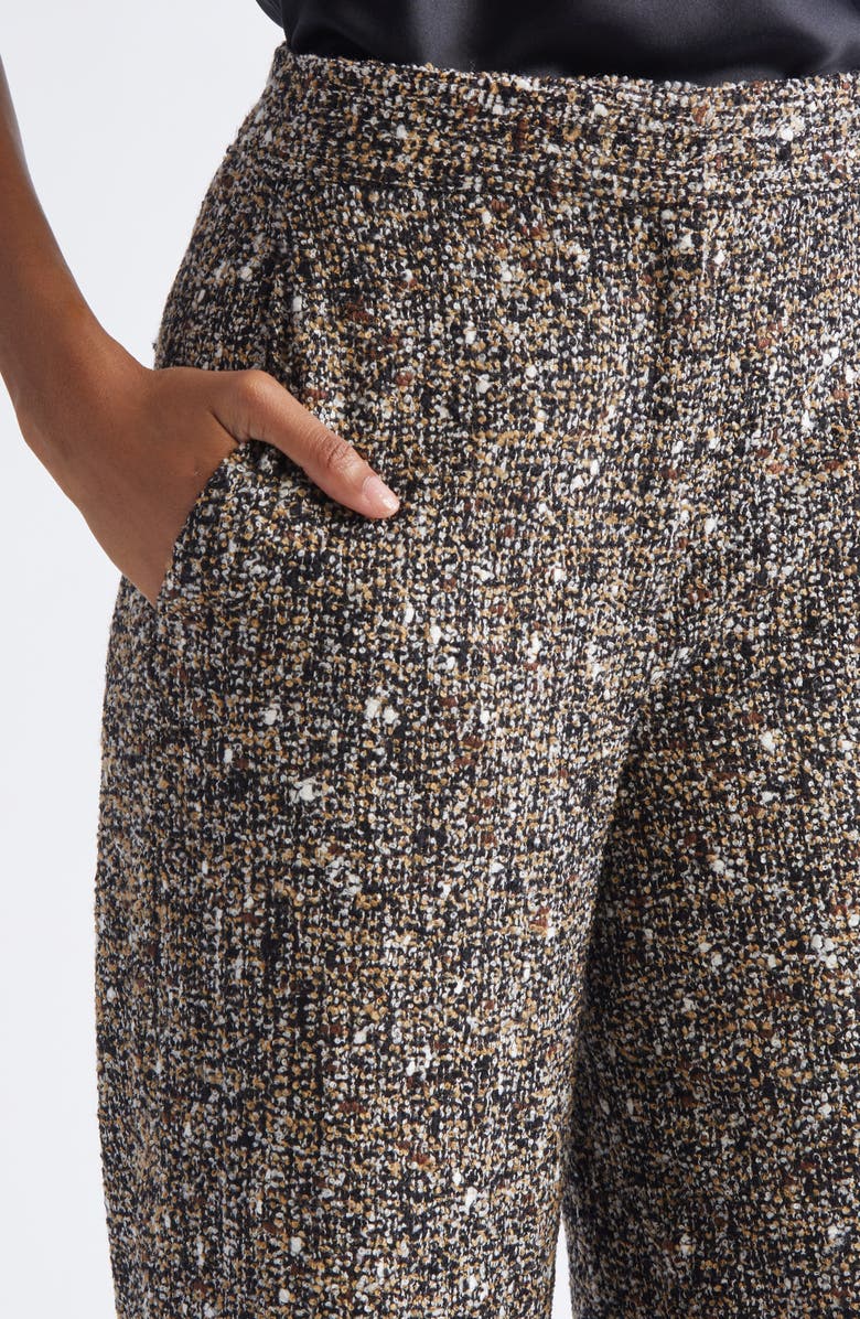 ST. JOHN High Waist Bouclé Tweed Wide Leg Pants, Alternate, color, Blem Black Ecru Multi