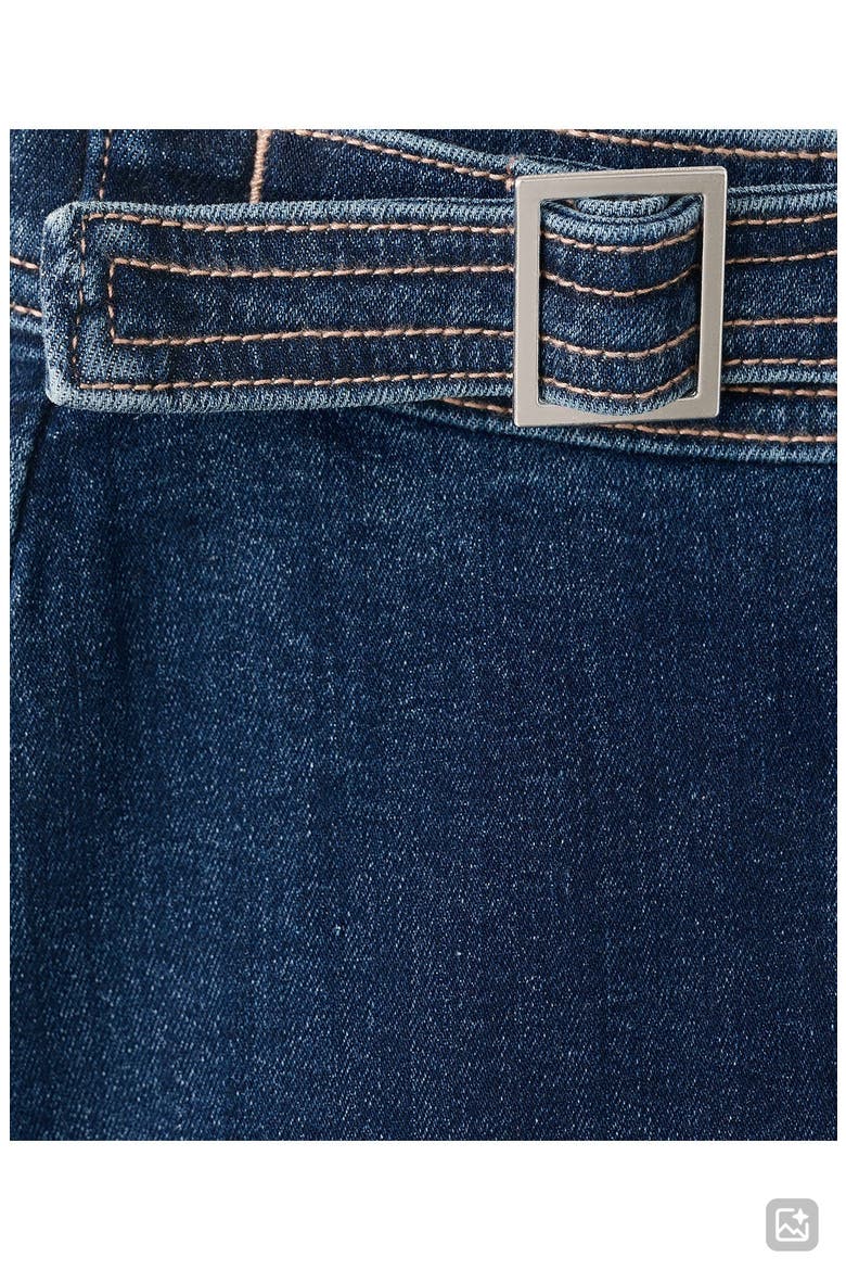 Belted Denim Minishorts, Alternate, color, DARK BLUE