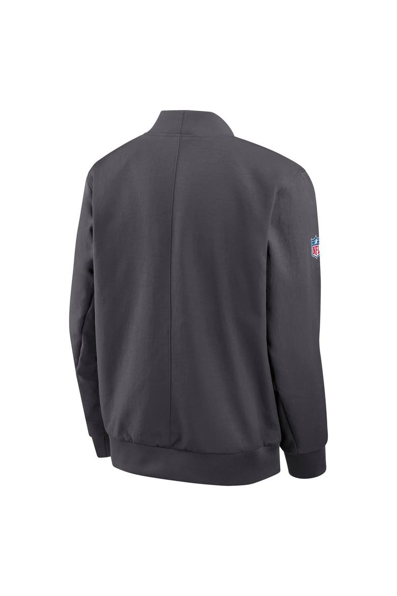 Men's Nike Anthracite Los Angeles Chargers Sideline Powerful Blocking Full-Zip Dri-FIT Bomber Jacket, Alternate, color, Anthracite