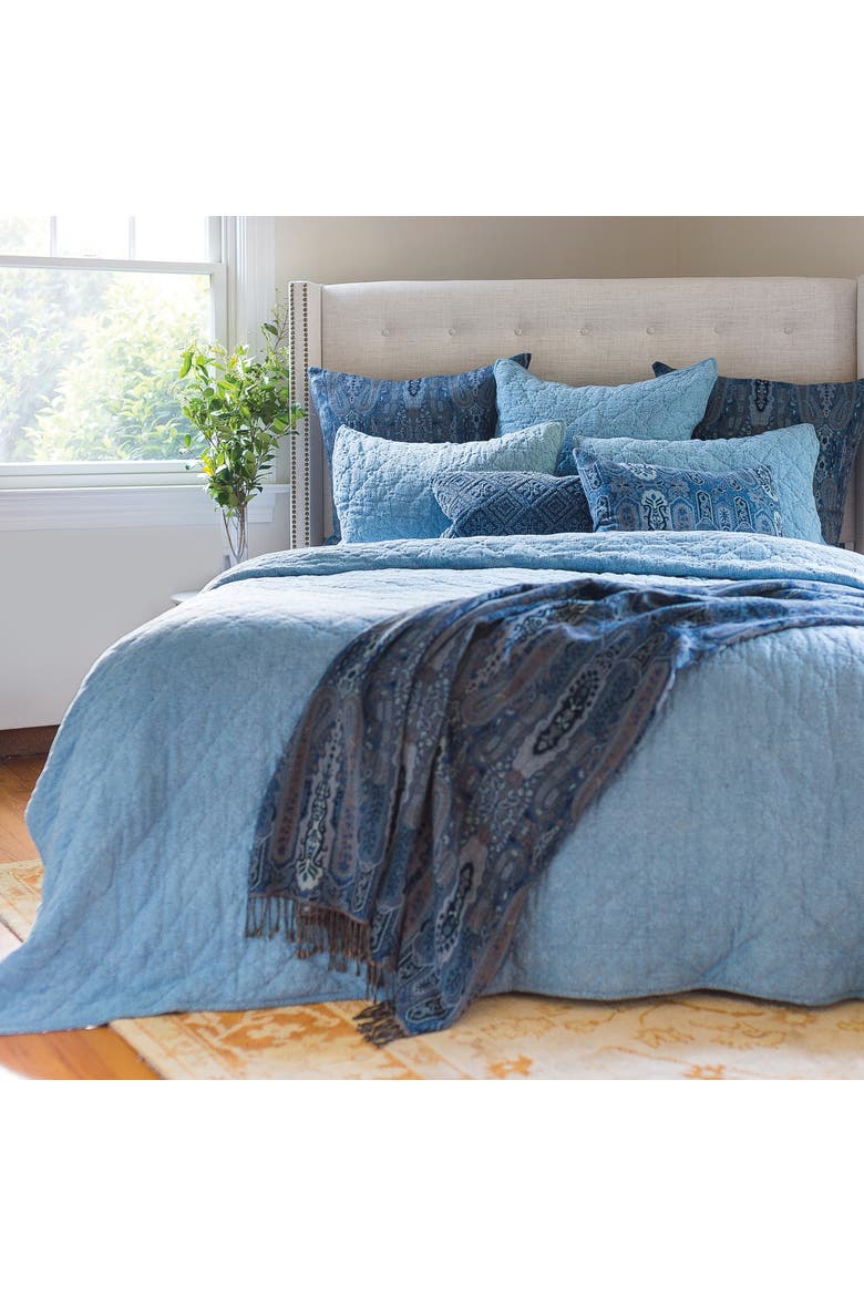 26" x 26" Savina Cotton Euro Sham - Machine Washable, Alternate, color, Blue