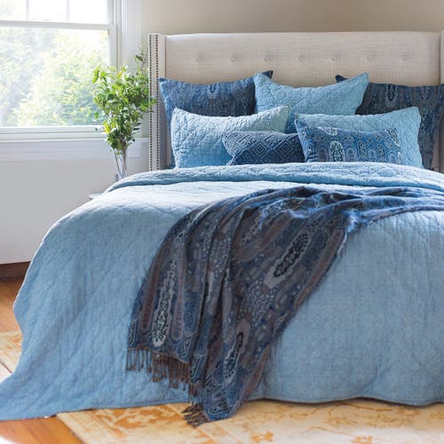 Elisabeth York 26" X 26" Savina Cotton Euro Sham In Blue