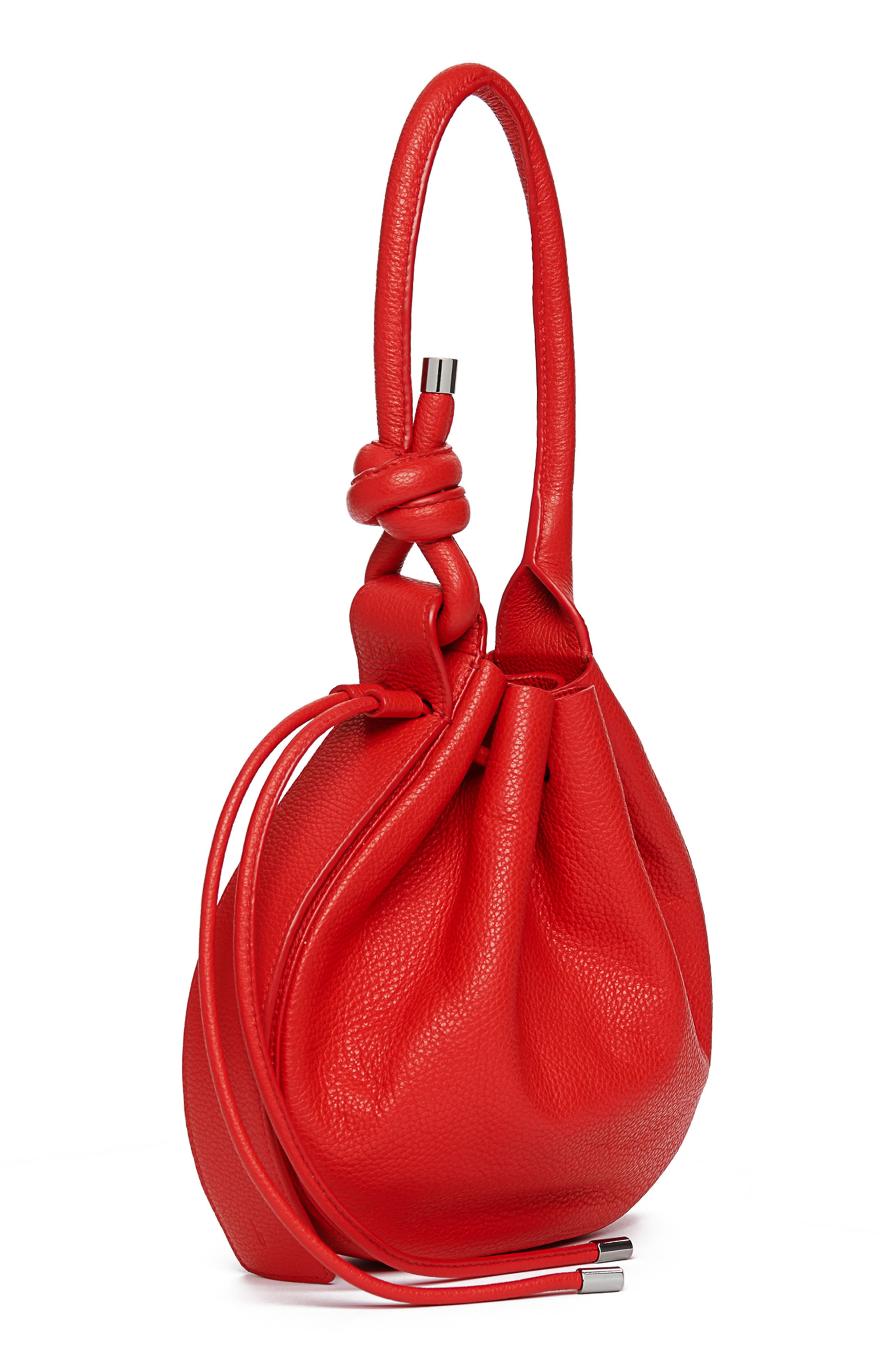 Medium Ina Pebble Leather Shoulder Bag, Alternate, color, RED