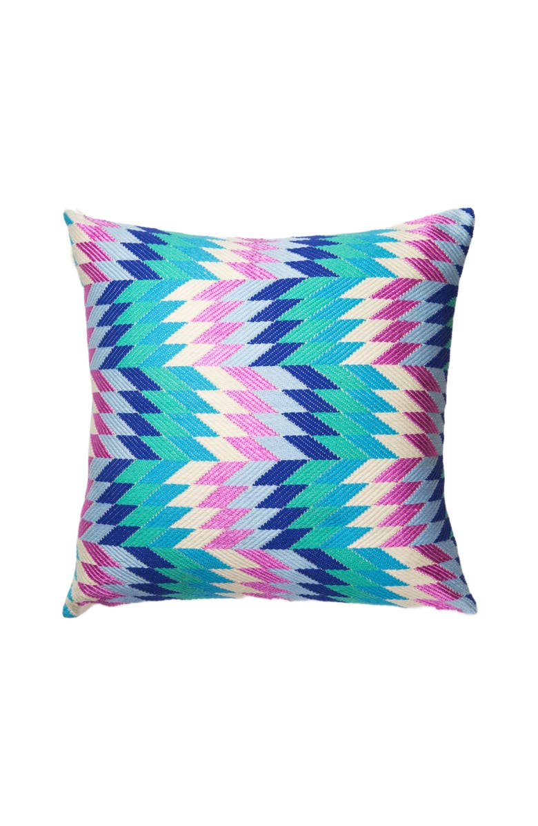 Archive New York Almolonga Blue Diamond Handwoven Brocade Cotton Throw Pillow, Main, color, Blue