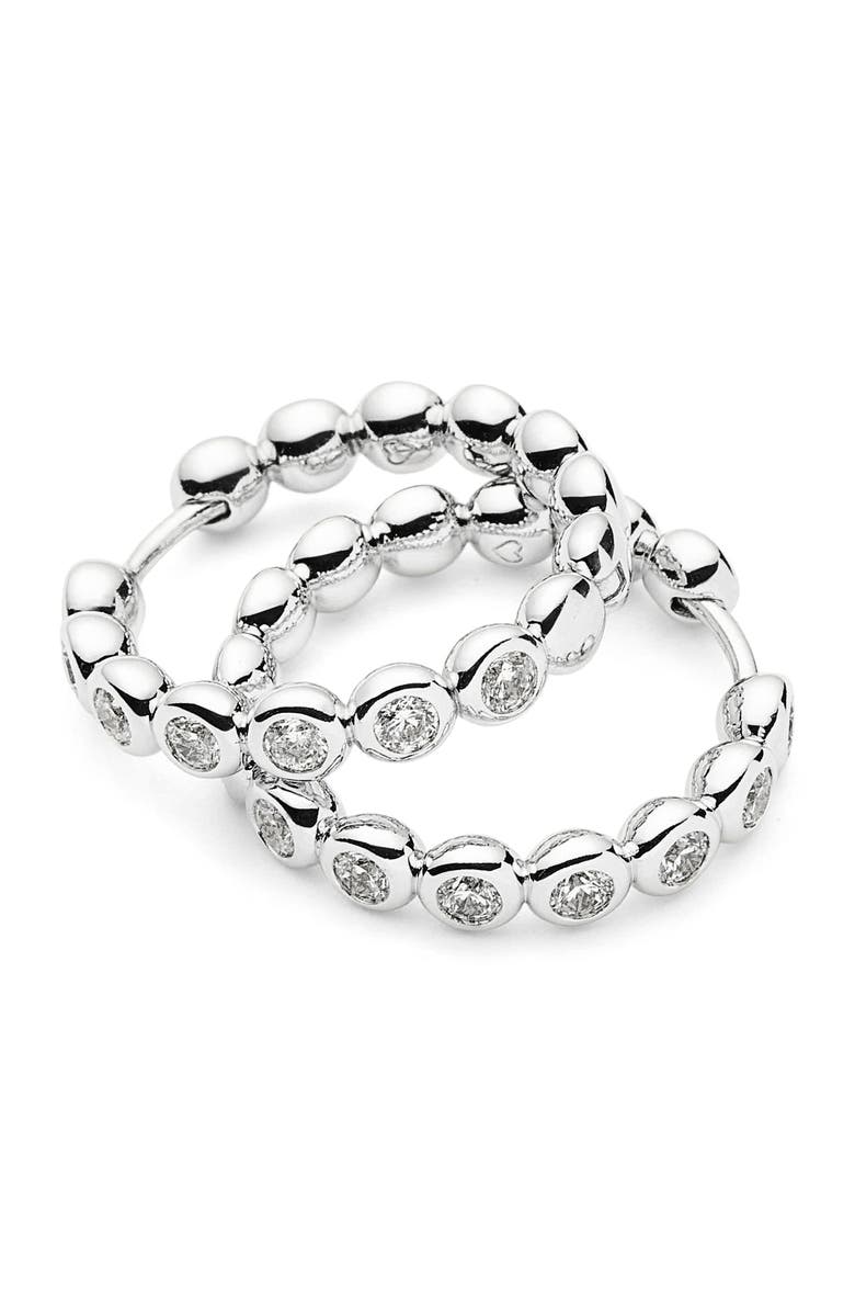 Missoma Medium Tennis Hoop Earrings, Alternate, color, Silver