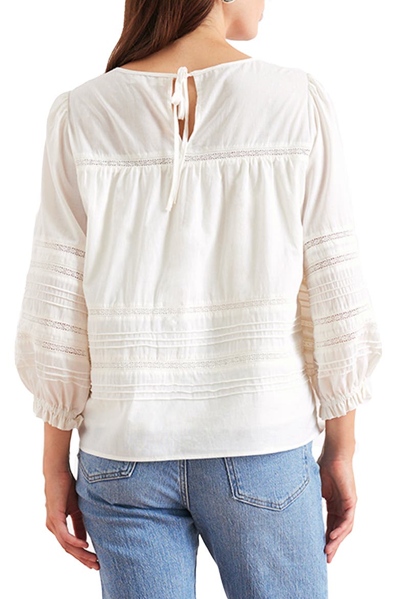 Dawn Lace Inset Cotton Blouse, Alternate, color, Off White
