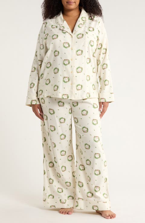 Cozy Cotton Blend Flannel Pajamas (Plus)