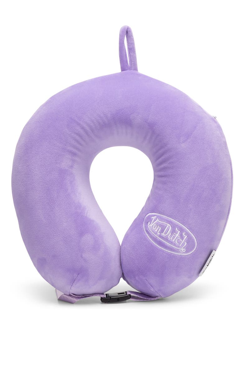 Classic Memory Foam Travel Neck Pillow, Main, color, Purple