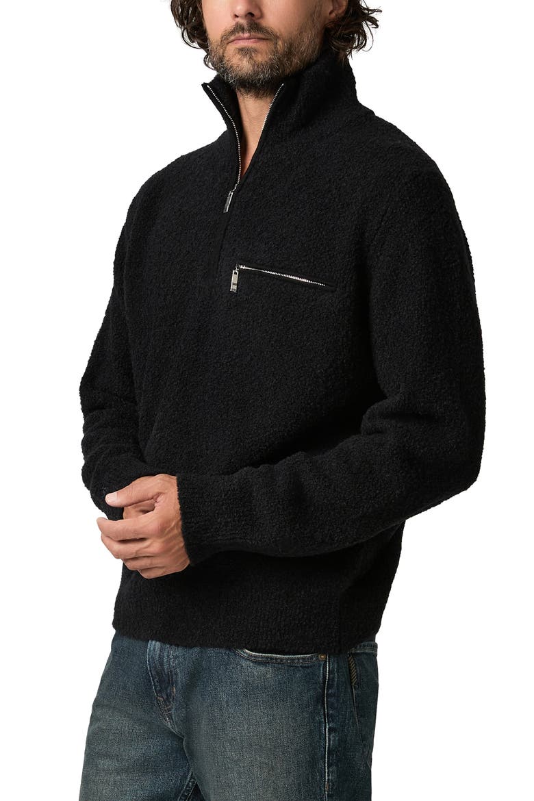 Donover Wool & Cashmere Blend Quarter Zip Sweater, Alternate, color, BLACK