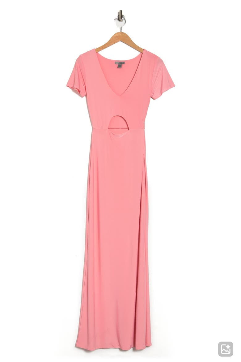 Anjelina Slinky Cutout Maxi Dress, Alternate, color, ROSE PETAL