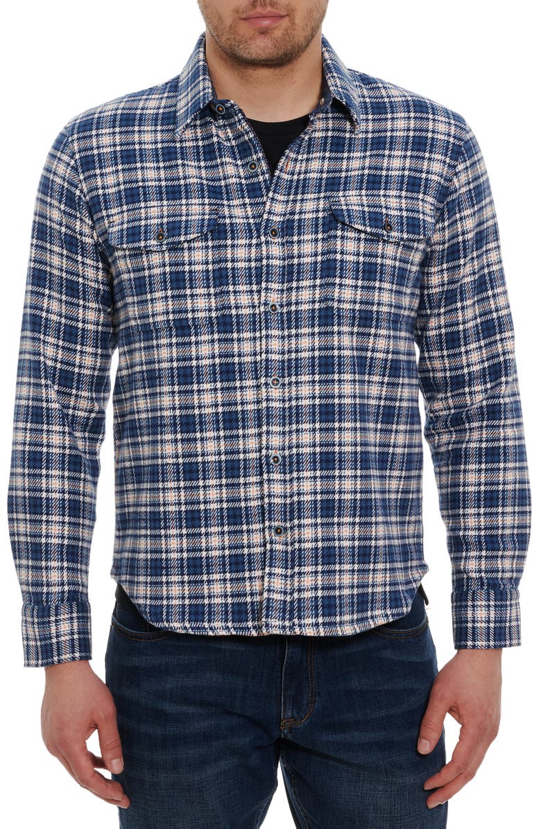 Robert Graham Godas Glen Plaid Cotton Button-Up Shirt, Main, color, 
