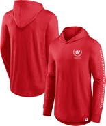 FANATICS Men's Fanatics Branded Red Wisconsin Badgers Photo Finish Hoodie Long Sleeve T-Shirt
