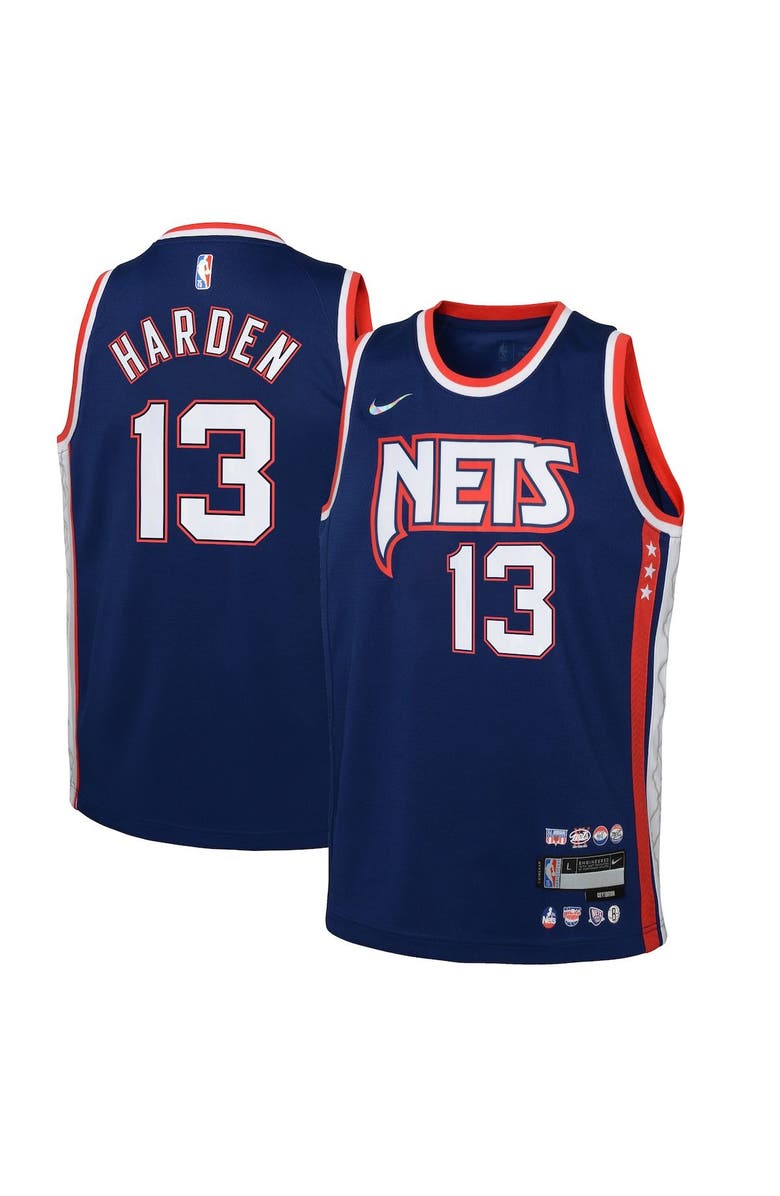 Nike Youth Nike James Harden Navy Brooklyn Nets Swingman Jersey - City Edition, Alternate, color, 