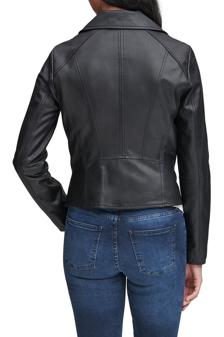 Bayside Leather Moto Jacket, Alternate, color, BLACK