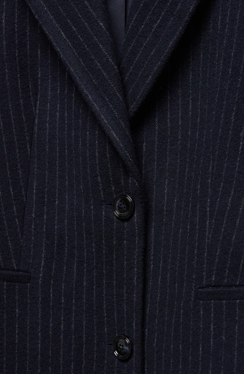 MANGO Pinstripe Longline Coat, Alternate, color, 