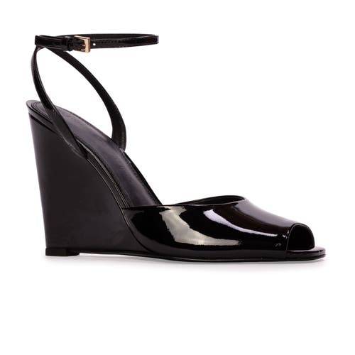 Black Suede Studio Idetta 100 Wedge  Sandal In Black