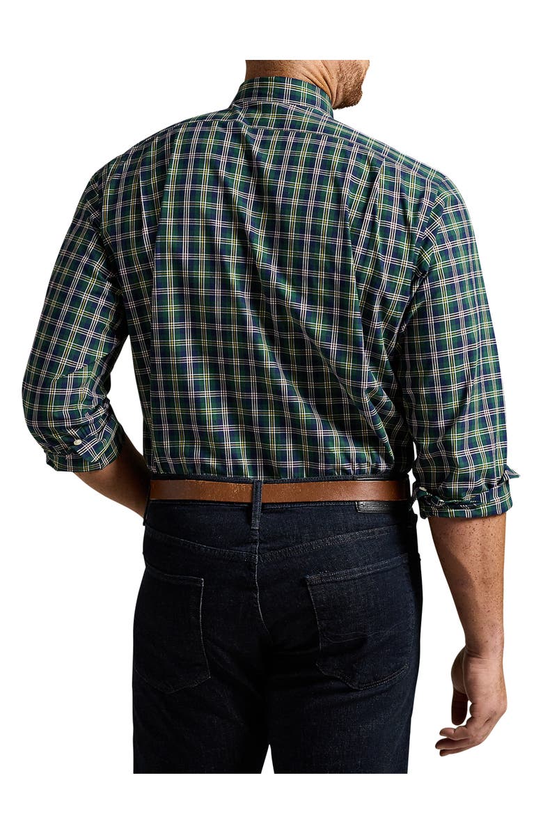 Polo Ralph Lauren Big 
Tall 80s Sueded Plaid Sport Shirt, Alternate, color, Pine Navy